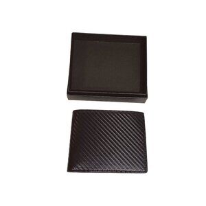 Men’s Bifold Black Wallet Interior Card Slots ID Window‎ NWB